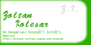 zoltan kolesar business card